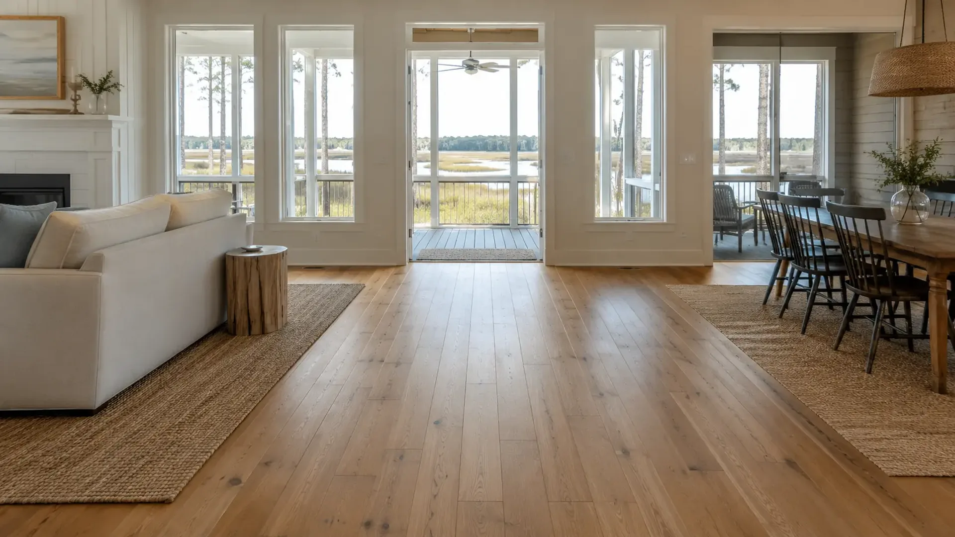 Hardwood floor in a Hampstead NC home